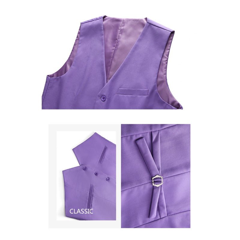 Men's Royal Cosplay Suit Three - Piece Set Single Button Double Vent Formal Wear for Halloween Costume Party - Coscosmos