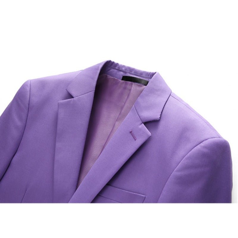 Men's Royal Cosplay Suit Three - Piece Set Single Button Double Vent Formal Wear for Halloween Costume Party - Coscosmos