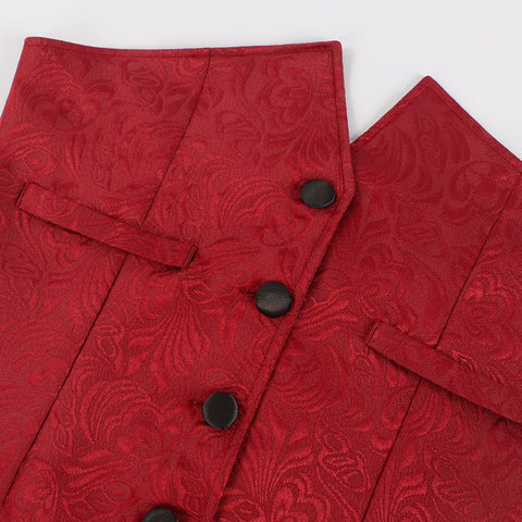 Men's Ruffled Suit Vest Halloween Medieval Steampunk Victorian Gentleman Costume - Coscosmos
