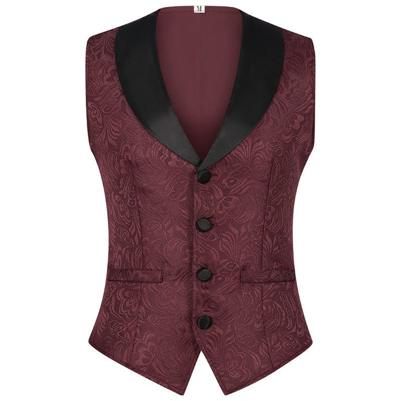 Men's Ruffled Suit Vest Halloween Medieval Steampunk Victorian Gentleman Costume - Coscosmos