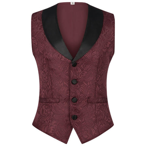 Men's Ruffled Suit Vest Halloween Medieval Steampunk Victorian Gentleman Costume - Coscosmos