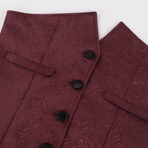 Men's Ruffled Suit Vest Halloween Medieval Steampunk Victorian Gentleman Costume - Coscosmos