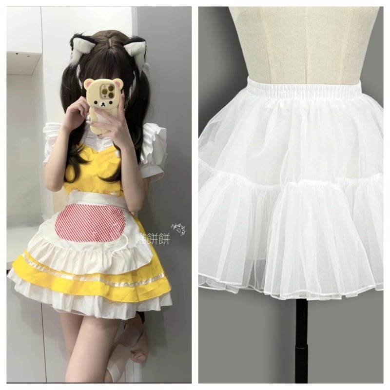 Miao Bingbing: Japanese Style Cute Soft Girl Cosplay Doraemon Dorami Anime Lolita Maid Dress Yellow Cosplay Costume - Coscosmos