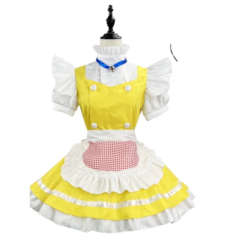 Miao Bingbing: Japanese Style Cute Soft Girl Cosplay Doraemon Dorami Anime Lolita Maid Dress Yellow Cosplay Costume - Coscosmos