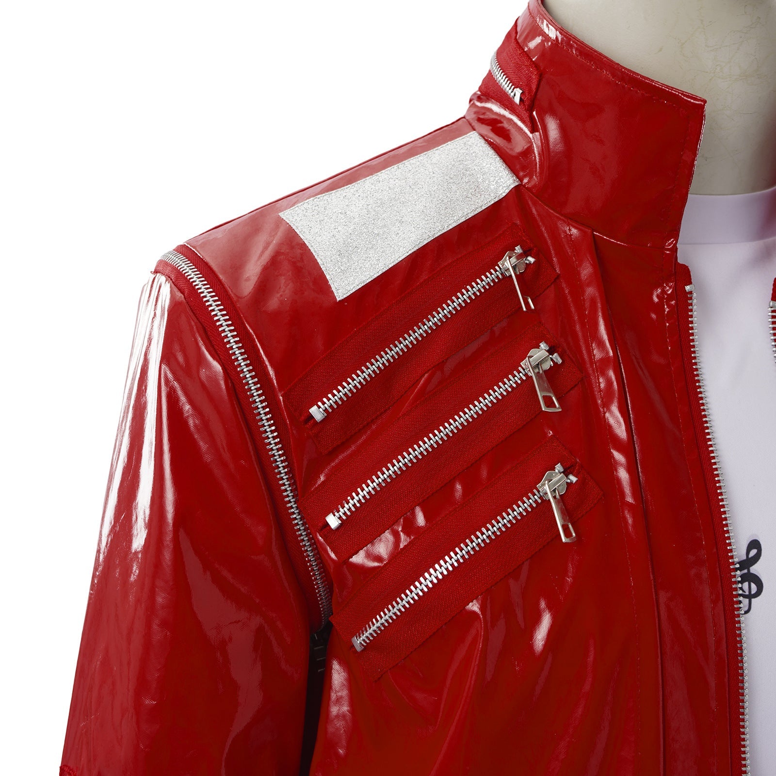 Michael Jackson Red Suit Cosplay Outfit King of Pop Stage Costume - Coscosmos