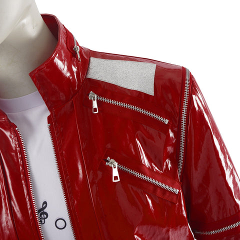 Michael Jackson Red Suit Cosplay Outfit King of Pop Stage Costume - Coscosmos