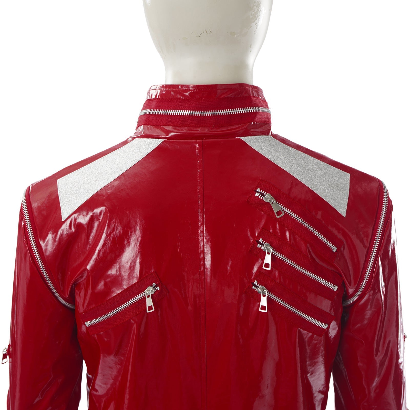 Michael Jackson Red Suit Cosplay Outfit King of Pop Stage Costume - Coscosmos