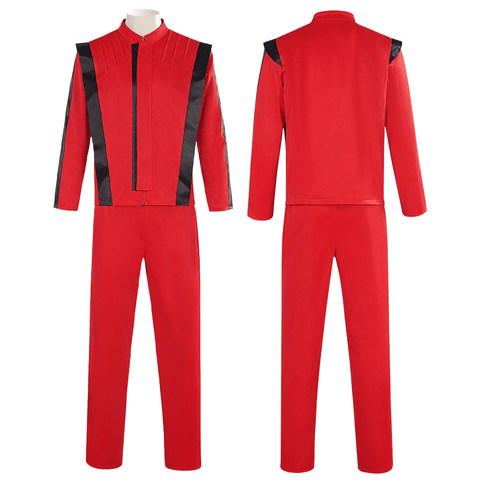 Michael Jackson Thriller Red Leather Jacket and Pants Set for Cosplay Stage Performance - Coscosmos