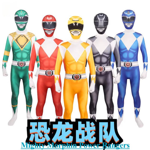 Mighty Morphin Power Rangers Dino Charge Superhero Jumpsuit for Adults & Kids - Coscosmos