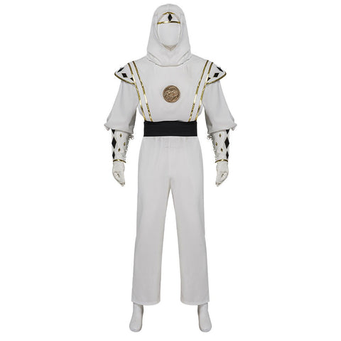 Mighty Morphin Power Rangers Tommy Oliver White Ranger Ninja Cosplay Costume - Coscosmos