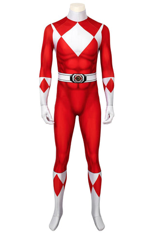 MMPR Red Ranger Suit Cosplay Jumpsuit – Mighty Morphin Power Rangers Costume - Coscosmos