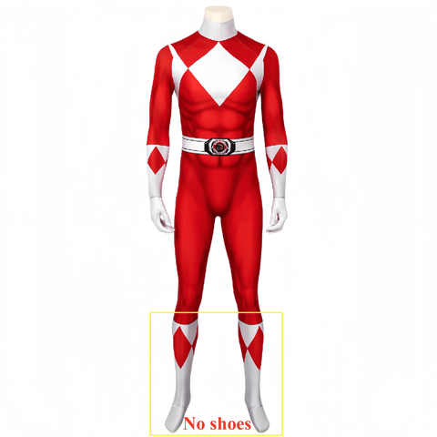MMPR Red Ranger Suit Cosplay Jumpsuit – Mighty Morphin Power Rangers Costume - Coscosmos