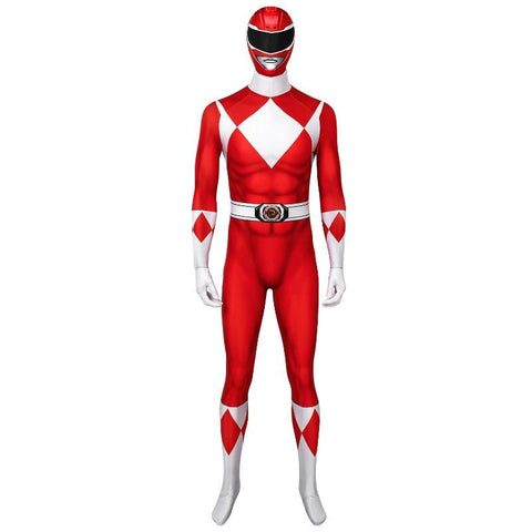 MMPR Red Ranger Suit Cosplay Jumpsuit – Mighty Morphin Power Rangers Costume - Coscosmos