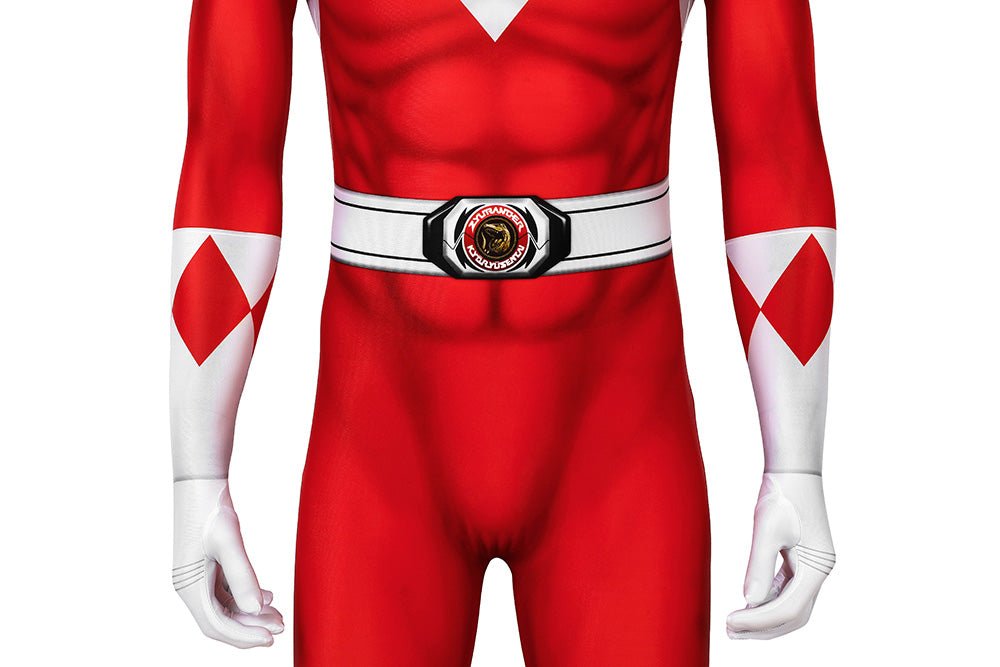 MMPR Red Ranger Suit Cosplay Jumpsuit – Mighty Morphin Power Rangers Costume - Coscosmos
