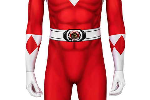 MMPR Red Ranger Suit Cosplay Jumpsuit – Mighty Morphin Power Rangers Costume - Coscosmos