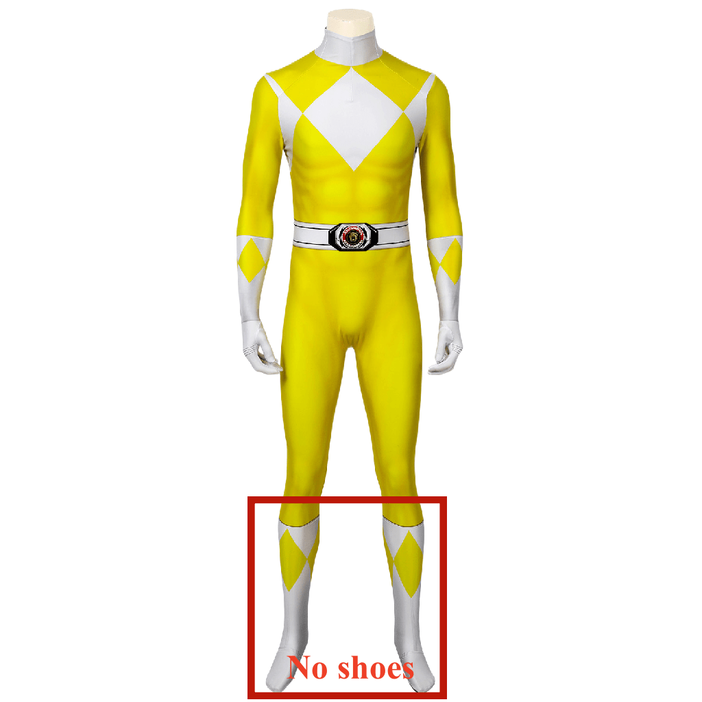 MMPR Yellow Ranger Suit Costume Cosplay Jumpsuit - Power Rangers Inspired Outfit - Coscosmos