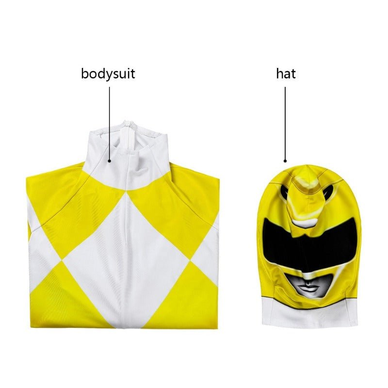 MMPR Yellow Ranger Suit Costume Cosplay Jumpsuit - Power Rangers Inspired Outfit - Coscosmos