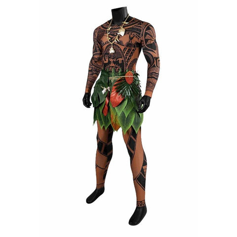 Moana Maui Suit Cosplay Costume for Adults and Kids – Halloween and Party Wear - Coscosmos