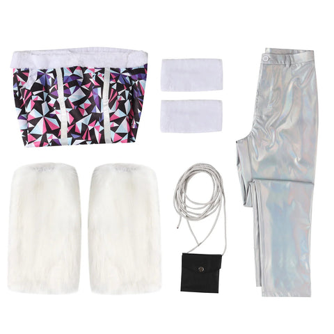 Monster High Abbey Bominable Full Cosplay Costume Christmas Party Outfit - Coscosmos