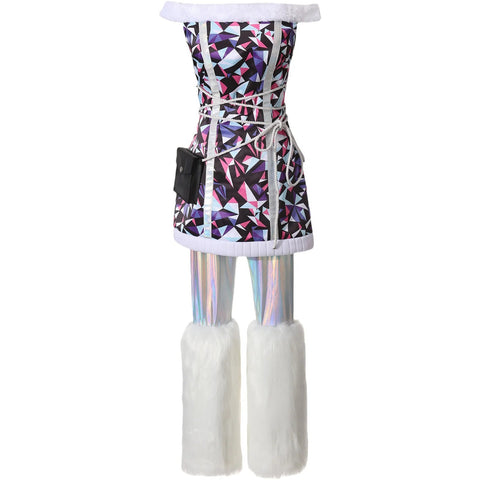 Monster High Abbey Bominable Full Cosplay Costume Christmas Party Outfit - Coscosmos