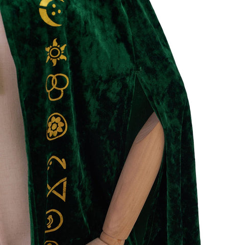 Movie Cosplay Sanderson Cloak Women Retro Green Velvet Hooded Cape - Hocus Pocus Sanderson Sisters Costume - Coscosmos