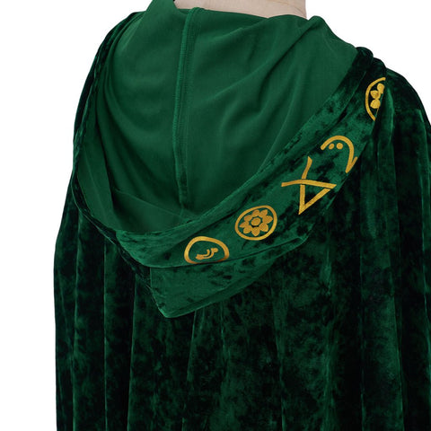 Movie Cosplay Sanderson Cloak Women Retro Green Velvet Hooded Cape - Hocus Pocus Sanderson Sisters Costume - Coscosmos