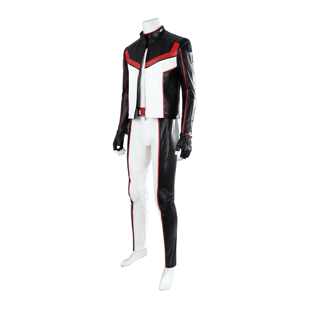 Movie Superhero Mister Terrific Cosplay - PU Leather Stand Collar Jacket & Tights - DC Universe Superhero - Coscosmos