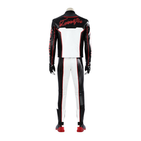 Movie Superhero Mister Terrific Cosplay - PU Leather Stand Collar Jacket & Tights - DC Universe Superhero - Coscosmos