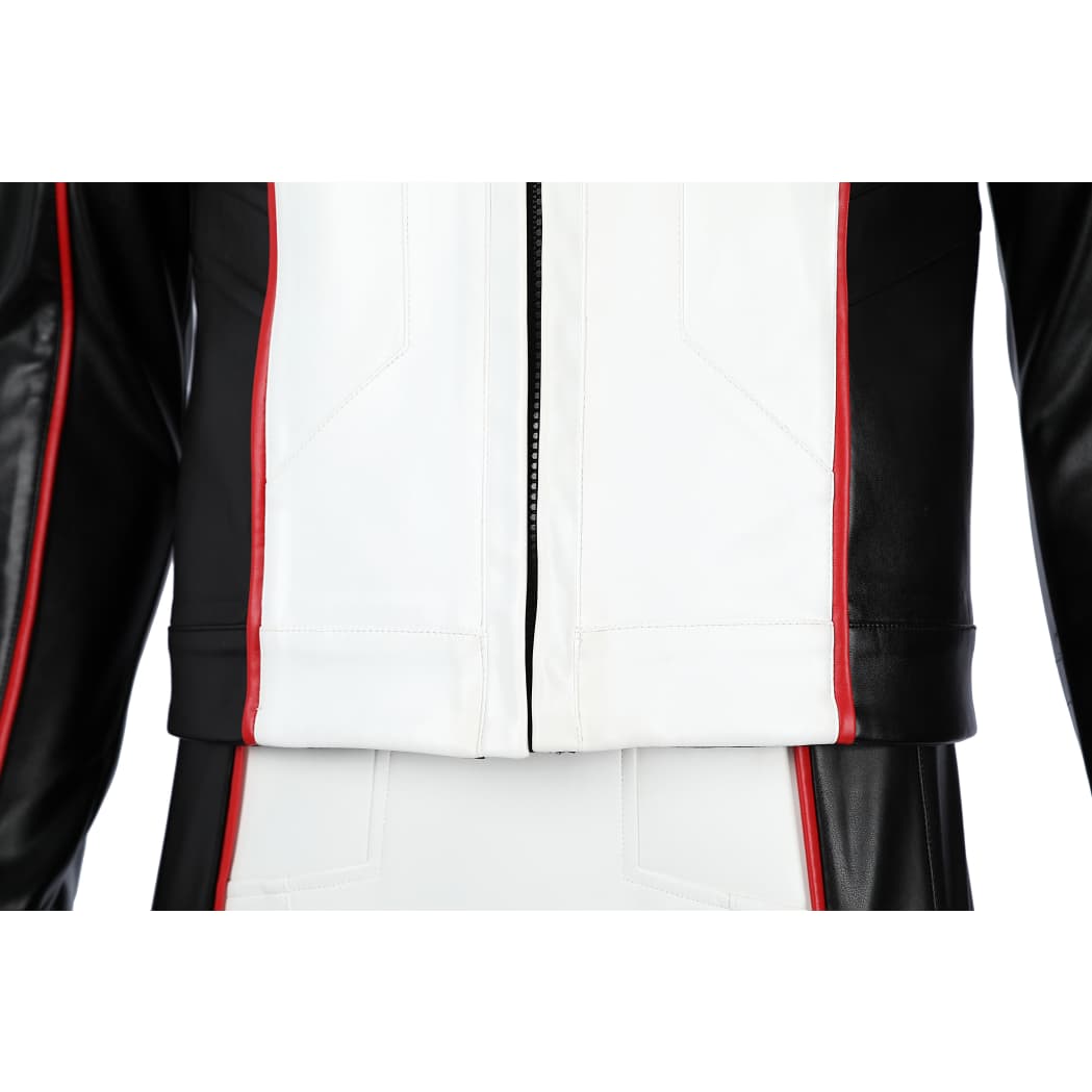 Movie Superhero Mister Terrific Cosplay - PU Leather Stand Collar Jacket & Tights - DC Universe Superhero - Coscosmos