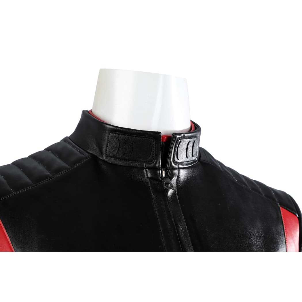 Movie Superhero Mister Terrific Cosplay - PU Leather Stand Collar Jacket & Tights - DC Universe Superhero - Coscosmos