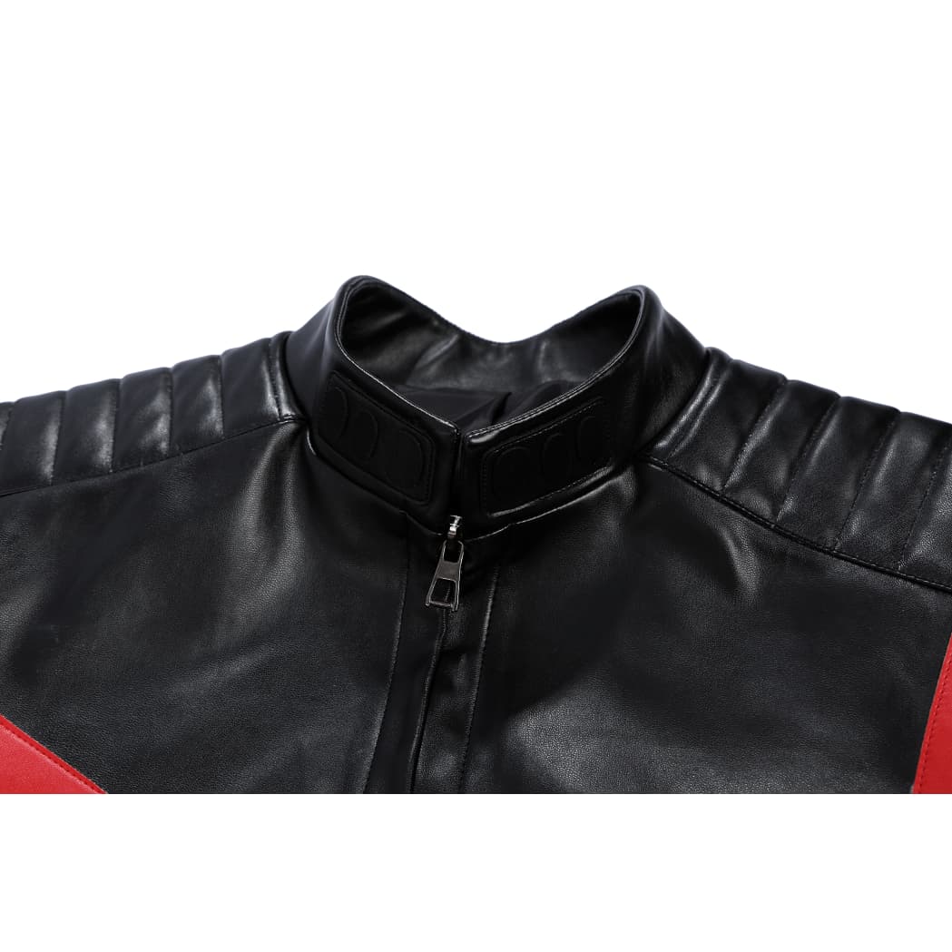 Movie Superhero Mister Terrific Cosplay - PU Leather Stand Collar Jacket & Tights - DC Universe Superhero - Coscosmos