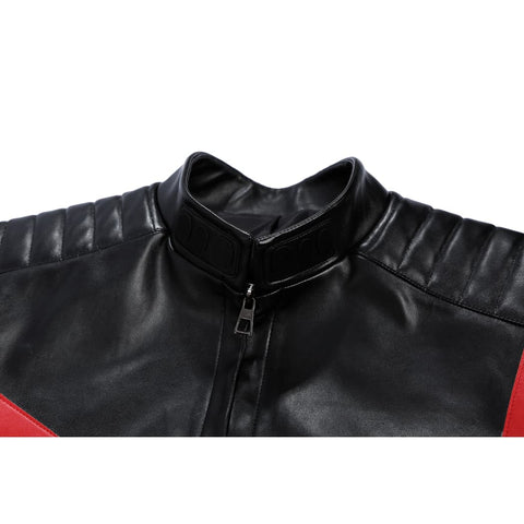 Movie Superhero Mister Terrific Cosplay - PU Leather Stand Collar Jacket & Tights - DC Universe Superhero - Coscosmos