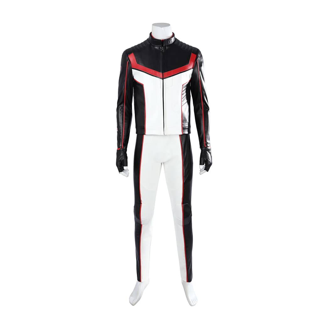 Movie Superhero Mister Terrific Cosplay - PU Leather Stand Collar Jacket & Tights - DC Universe Superhero - Coscosmos