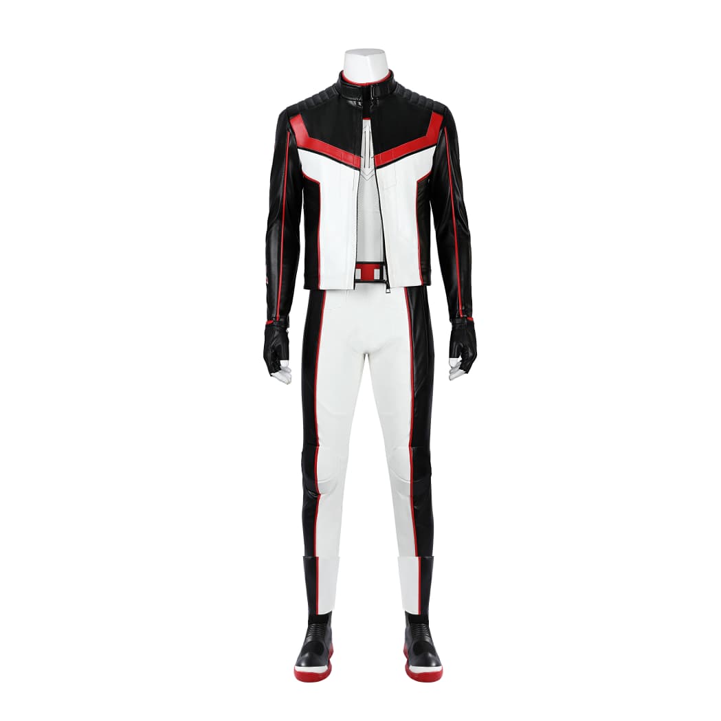 Movie Superhero Mister Terrific Cosplay - PU Leather Stand Collar Jacket & Tights - DC Universe Superhero - Coscosmos