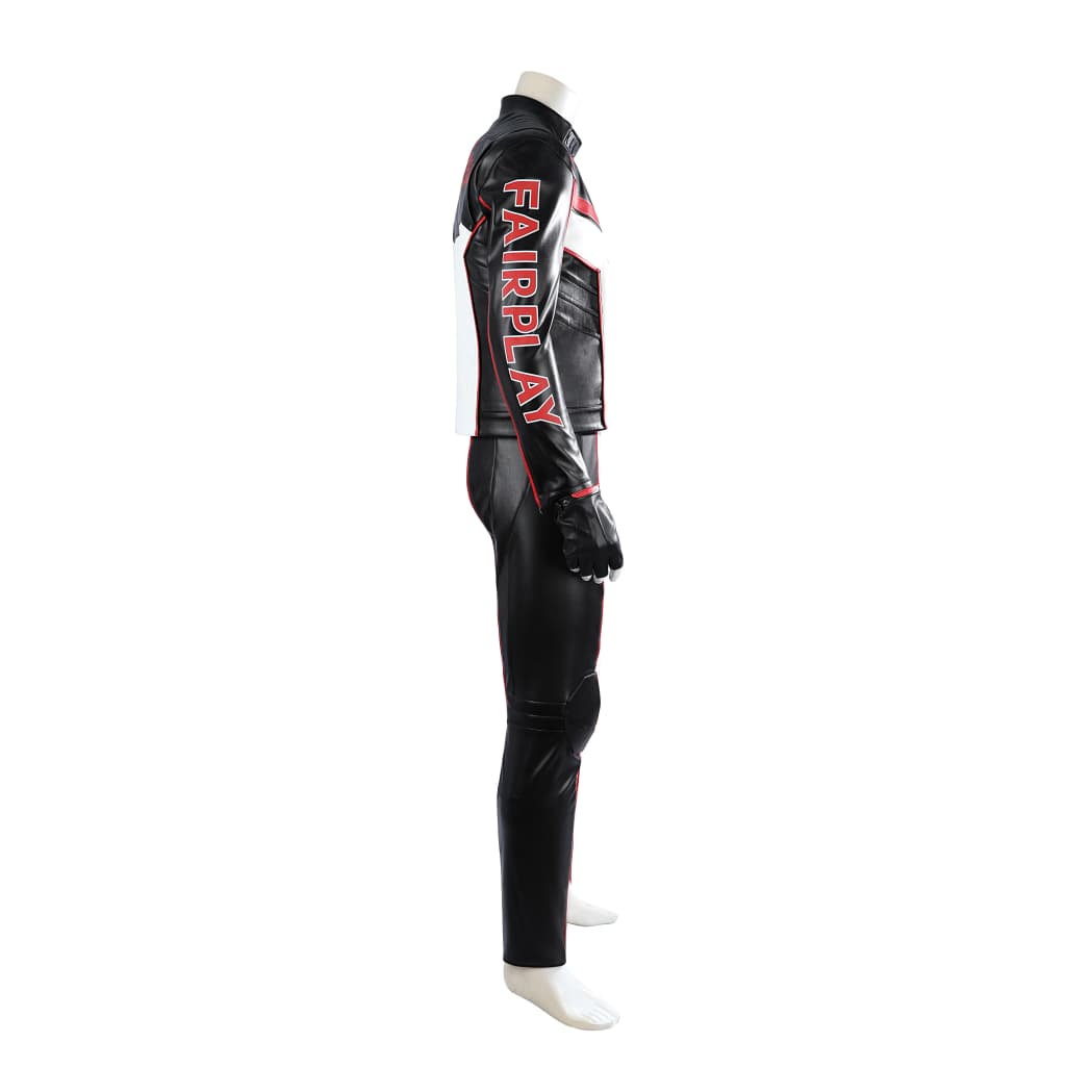 Movie Superhero Mister Terrific Cosplay - PU Leather Stand Collar Jacket & Tights - DC Universe Superhero - Coscosmos