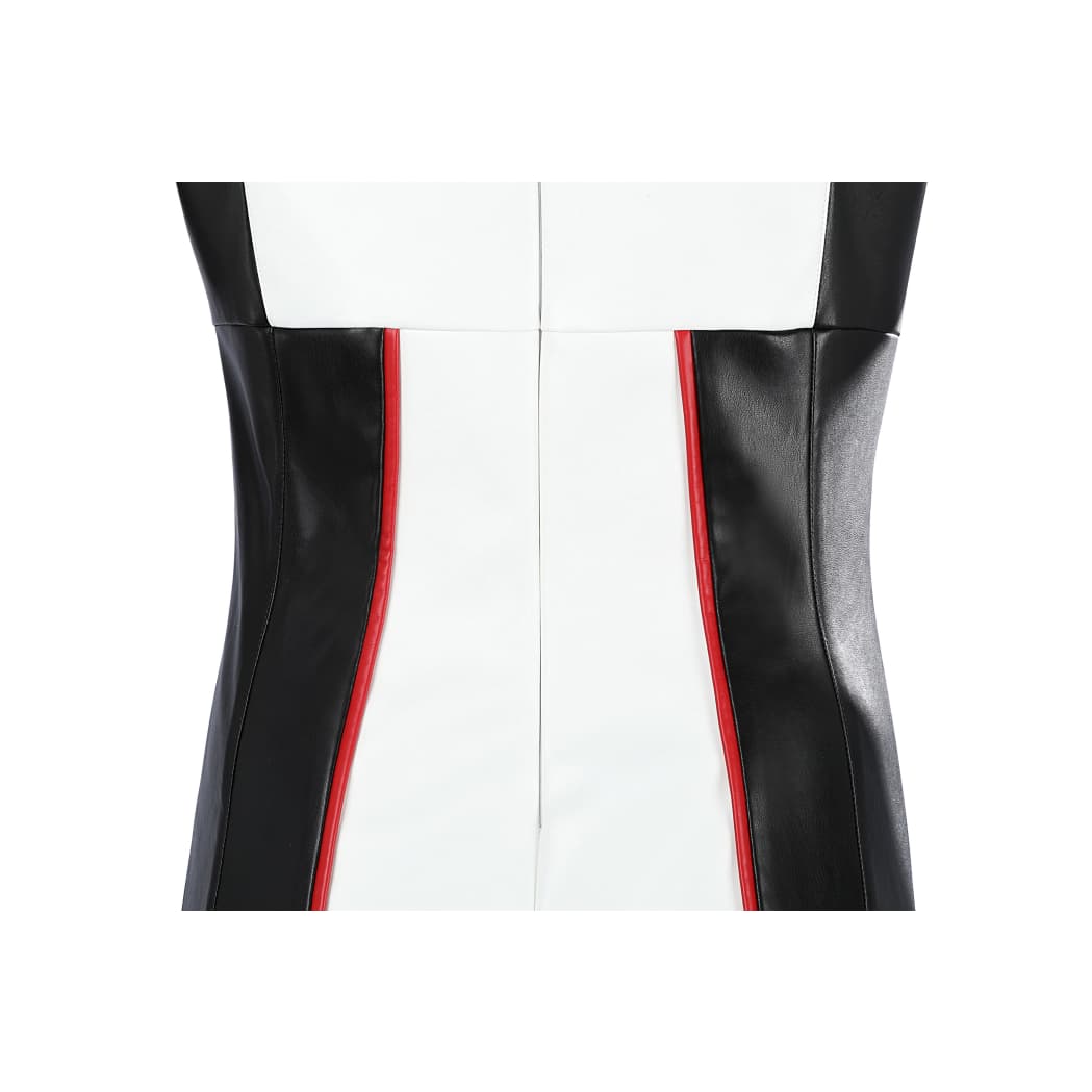 Movie Superhero Mister Terrific Cosplay - PU Leather Stand Collar Jacket & Tights - DC Universe Superhero - Coscosmos