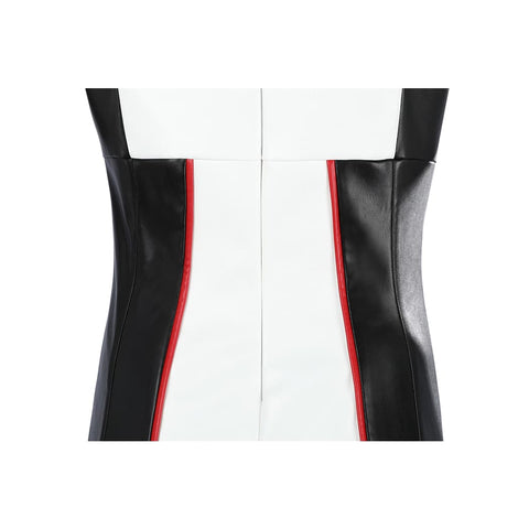 Movie Superhero Mister Terrific Cosplay - PU Leather Stand Collar Jacket & Tights - DC Universe Superhero - Coscosmos