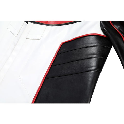 Movie Superhero Mister Terrific Cosplay - PU Leather Stand Collar Jacket & Tights - DC Universe Superhero - Coscosmos