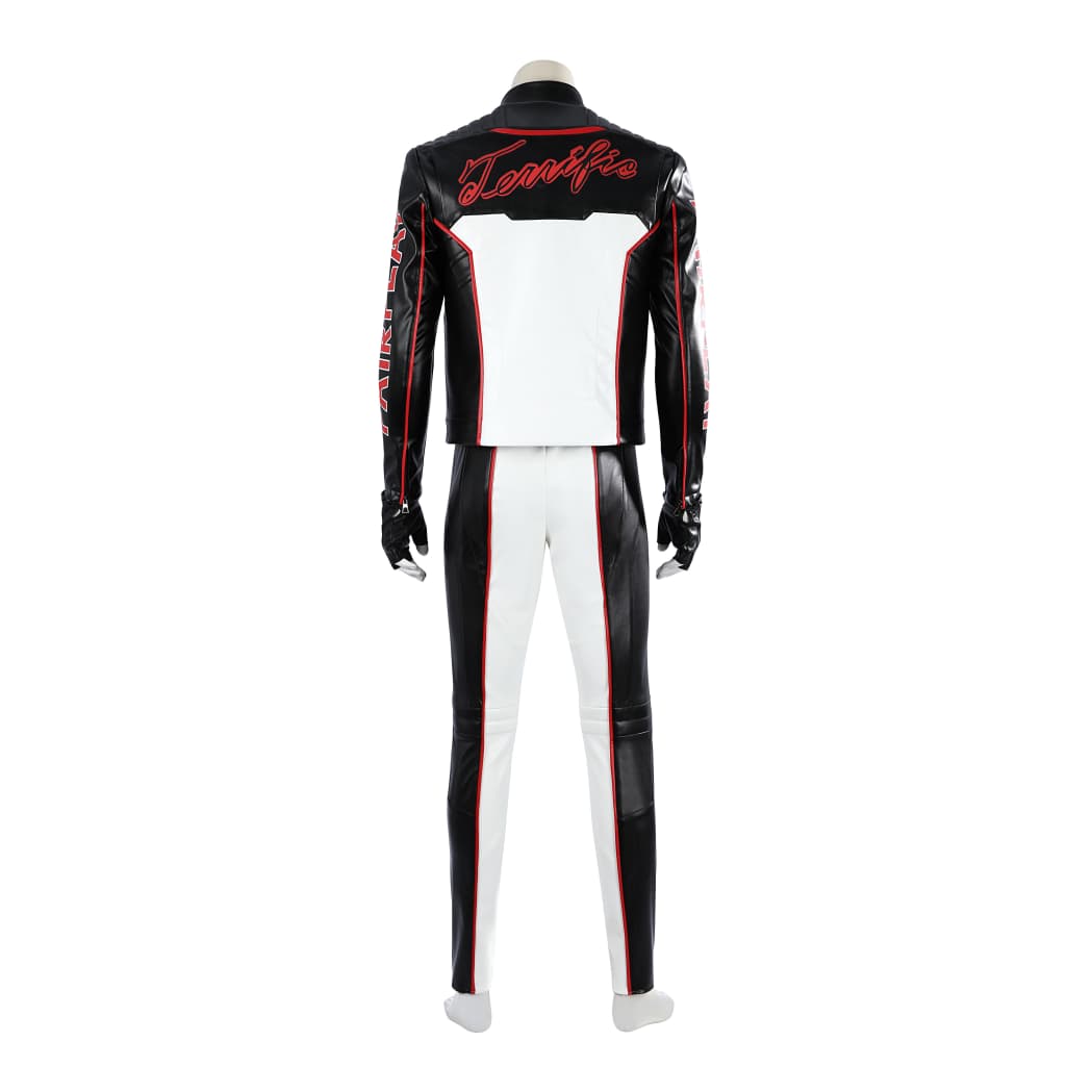 Movie Superhero Mister Terrific Cosplay - PU Leather Stand Collar Jacket & Tights - DC Universe Superhero - Coscosmos