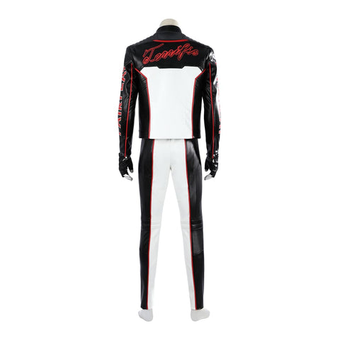 Movie Superhero Mister Terrific Cosplay - PU Leather Stand Collar Jacket & Tights - DC Universe Superhero - Coscosmos