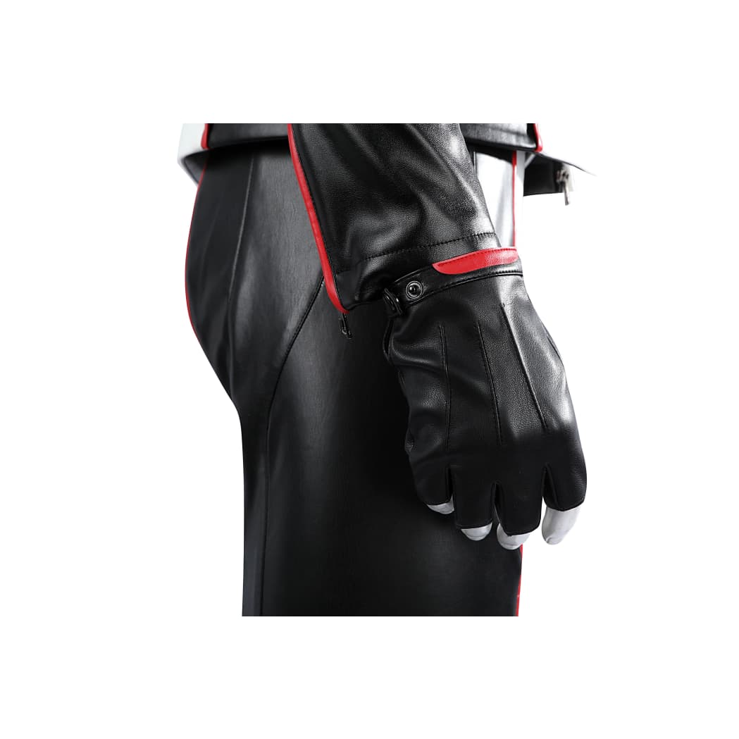 Movie Superhero Mister Terrific Cosplay - PU Leather Stand Collar Jacket & Tights - DC Universe Superhero - Coscosmos