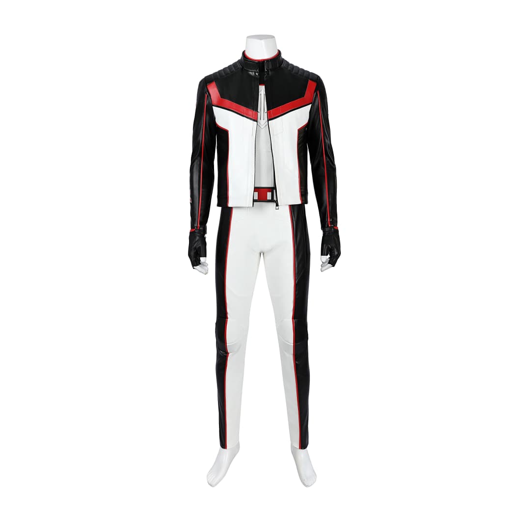 Movie Superhero Mister Terrific Cosplay - PU Leather Stand Collar Jacket & Tights - DC Universe Superhero - Coscosmos