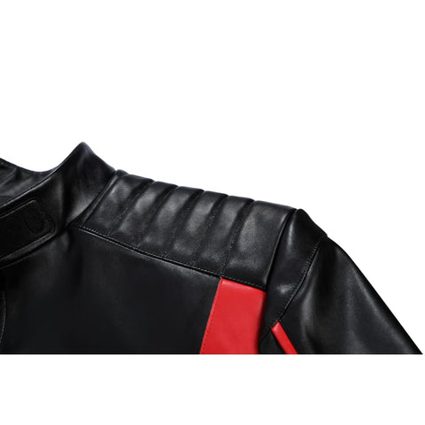 Movie Superhero Mister Terrific Cosplay - PU Leather Stand Collar Jacket & Tights - DC Universe Superhero - Coscosmos