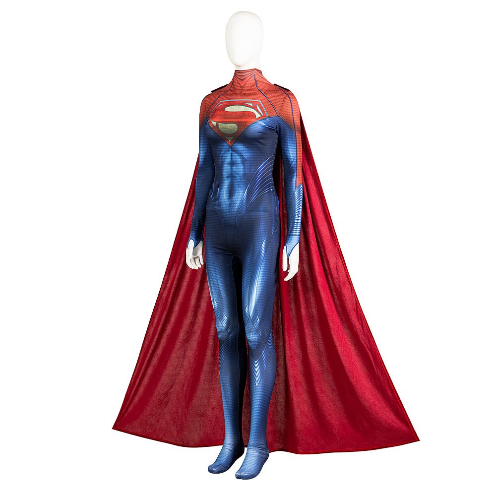 Movie The Flash Halloween Cosplay Supergirl Kara Zor - El Costume Bodysuit Full Set - Coscosmos