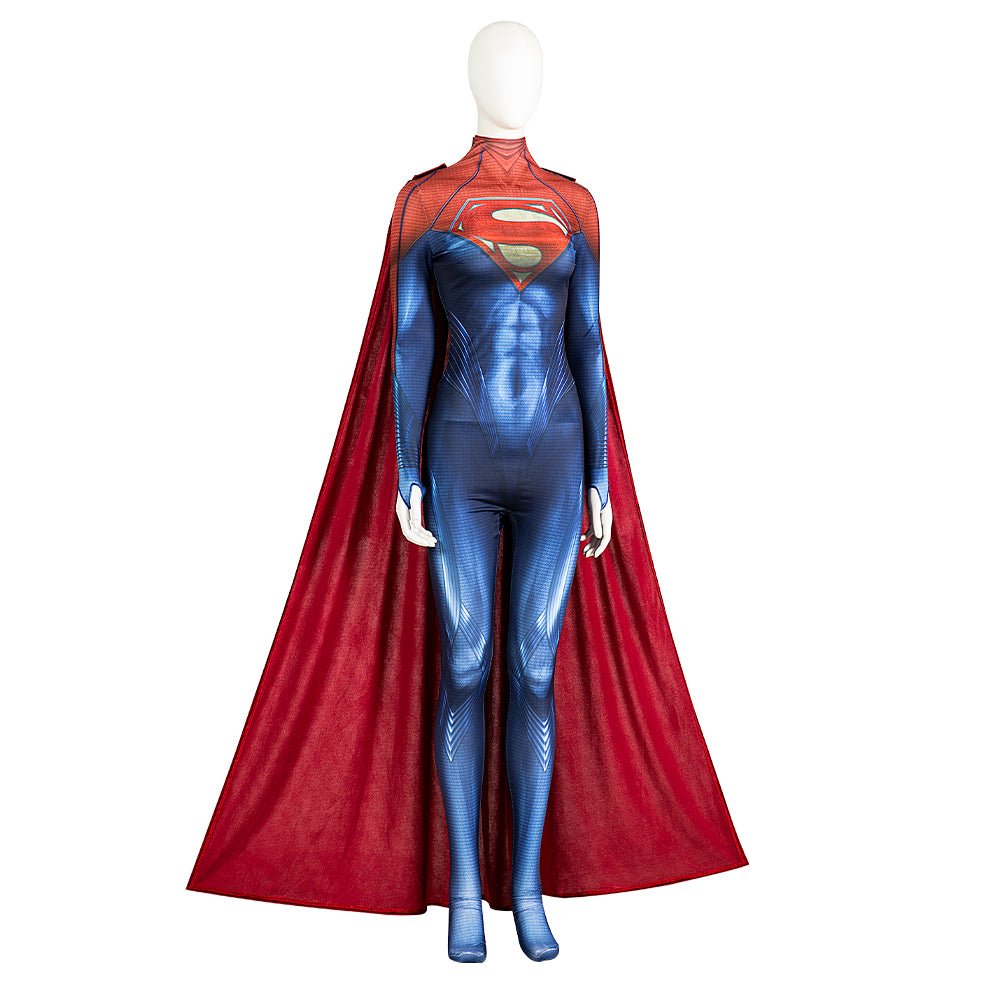 Movie The Flash Halloween Cosplay Supergirl Kara Zor - El Costume Bodysuit Full Set - Coscosmos