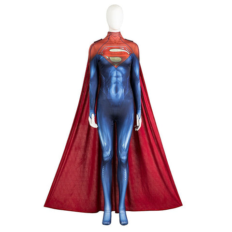 Movie The Flash Halloween Cosplay Supergirl Kara Zor - El Costume Bodysuit Full Set - Coscosmos