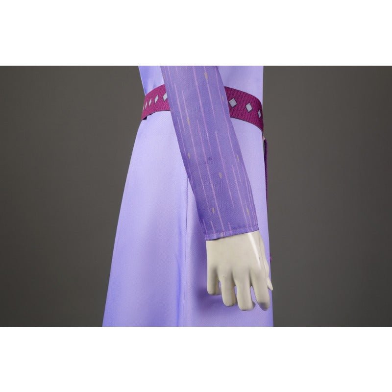 Movie Wish Asha Cosplay Costume Purple Princess Dress for Adults - Coscosmos