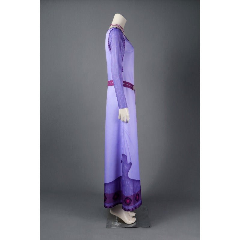 Movie Wish Asha Cosplay Costume Purple Princess Dress for Adults - Coscosmos