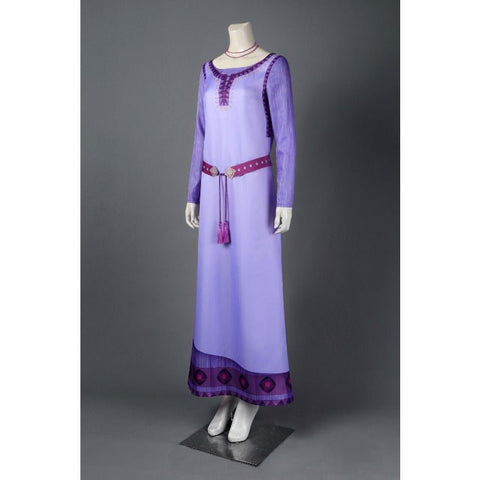 Movie Wish Asha Cosplay Costume Purple Princess Dress for Adults - Coscosmos