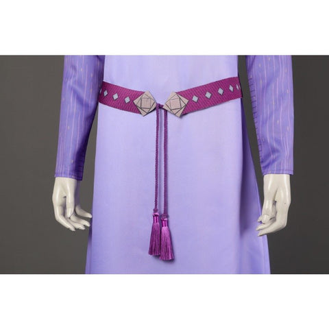 Movie Wish Asha Cosplay Costume Purple Princess Dress for Adults - Coscosmos